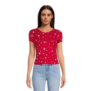 Croft Barrow Red Star Print T Shirt Size Medium